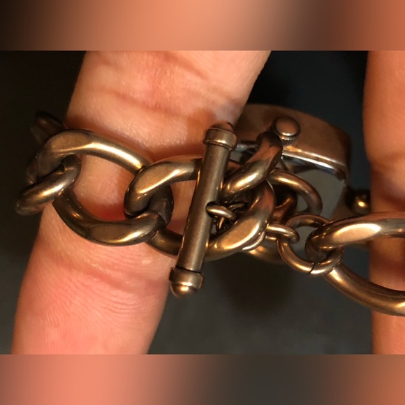 Ladies Fossil Analog Watch With Brown polished Chain Link Band ES - Picture 15 of 15